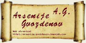 Arsenije Gvozdenov vizit kartica